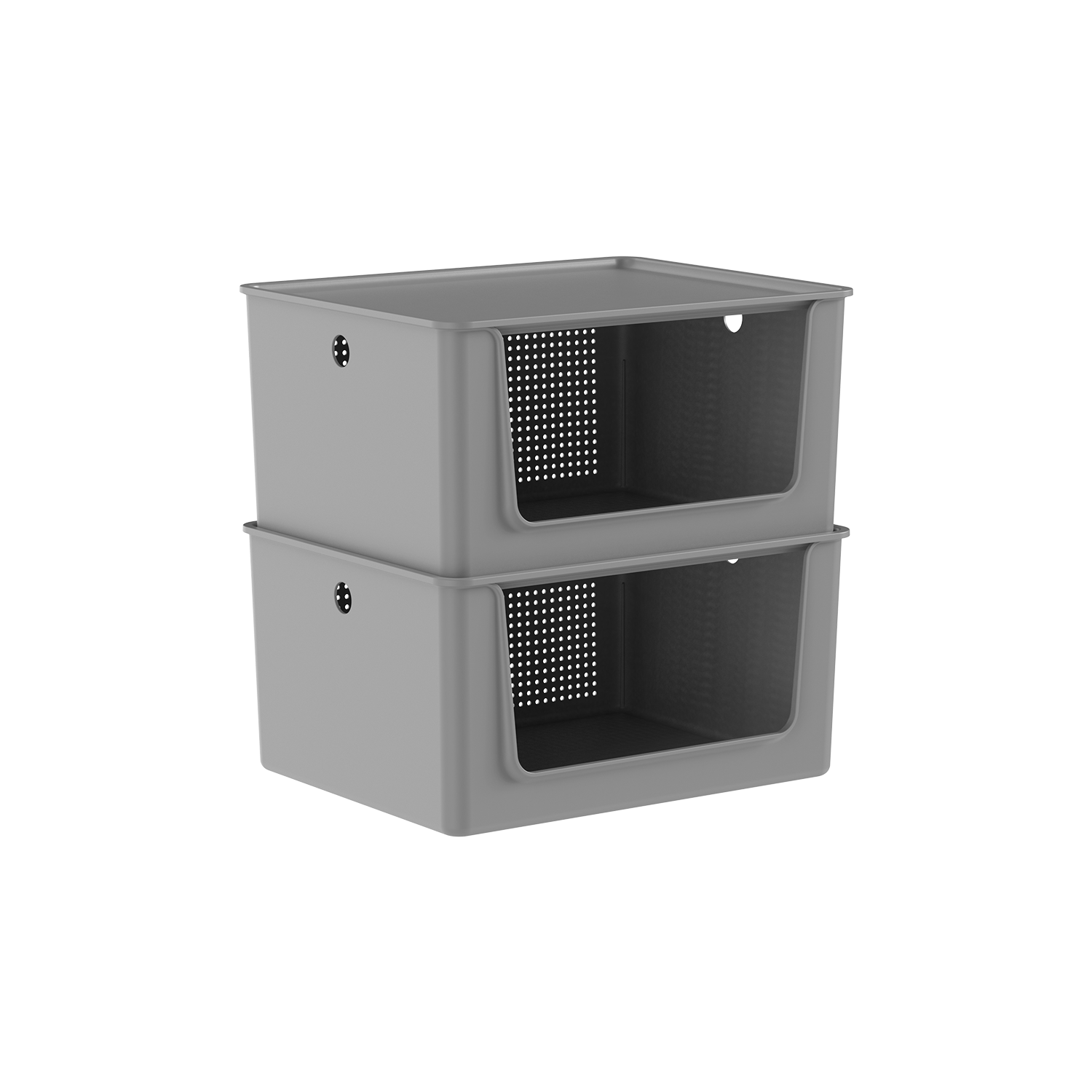 Kit de Cestos de Abertura Frontal com Tampa Ou 2 Peças 16L Linha Flow - Ou