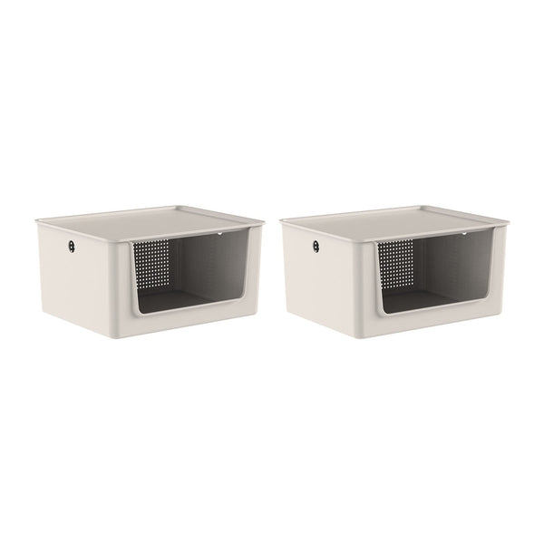 Kit de Cestos de Abertura Frontal com Tampa Ou 2 Peças 16L Linha Flow - Ou