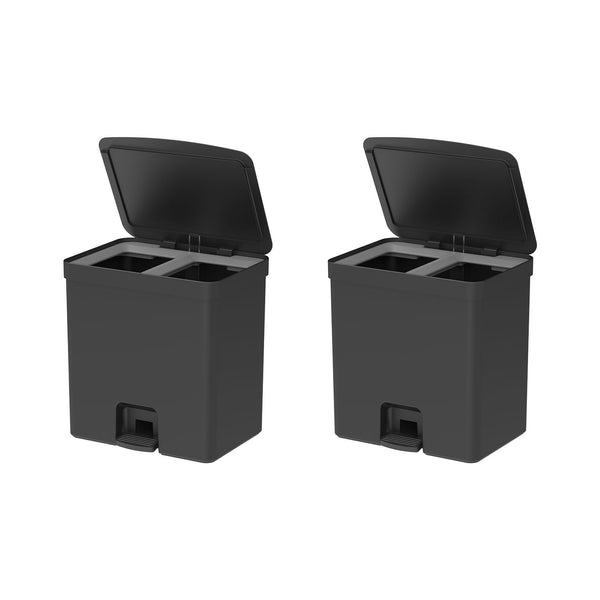 Kit de lixeiras com pedal Ou 2 peças 20L Linha Trium - Ou