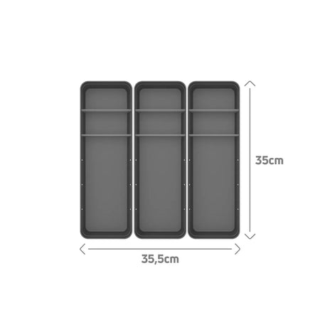 Kit de organizador de gavetas com 2 divisórias Ou 3 peças Linha Logic