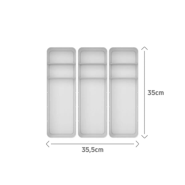 Kit de organizador de gavetas com 2 divisórias Ou 3 peças Linha Logic - Ou