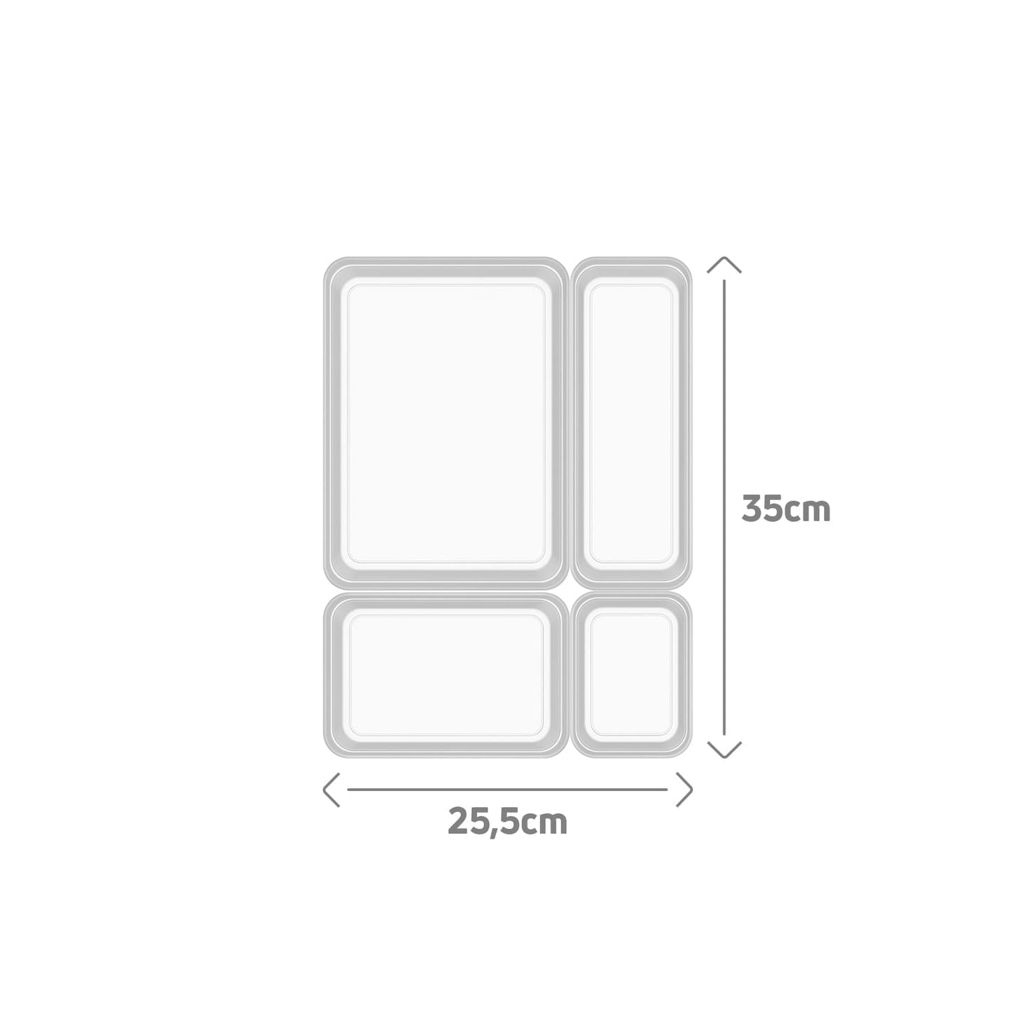 Kit de Organizador de Gavetas Ou 4 Peças Linha Logic - Ou