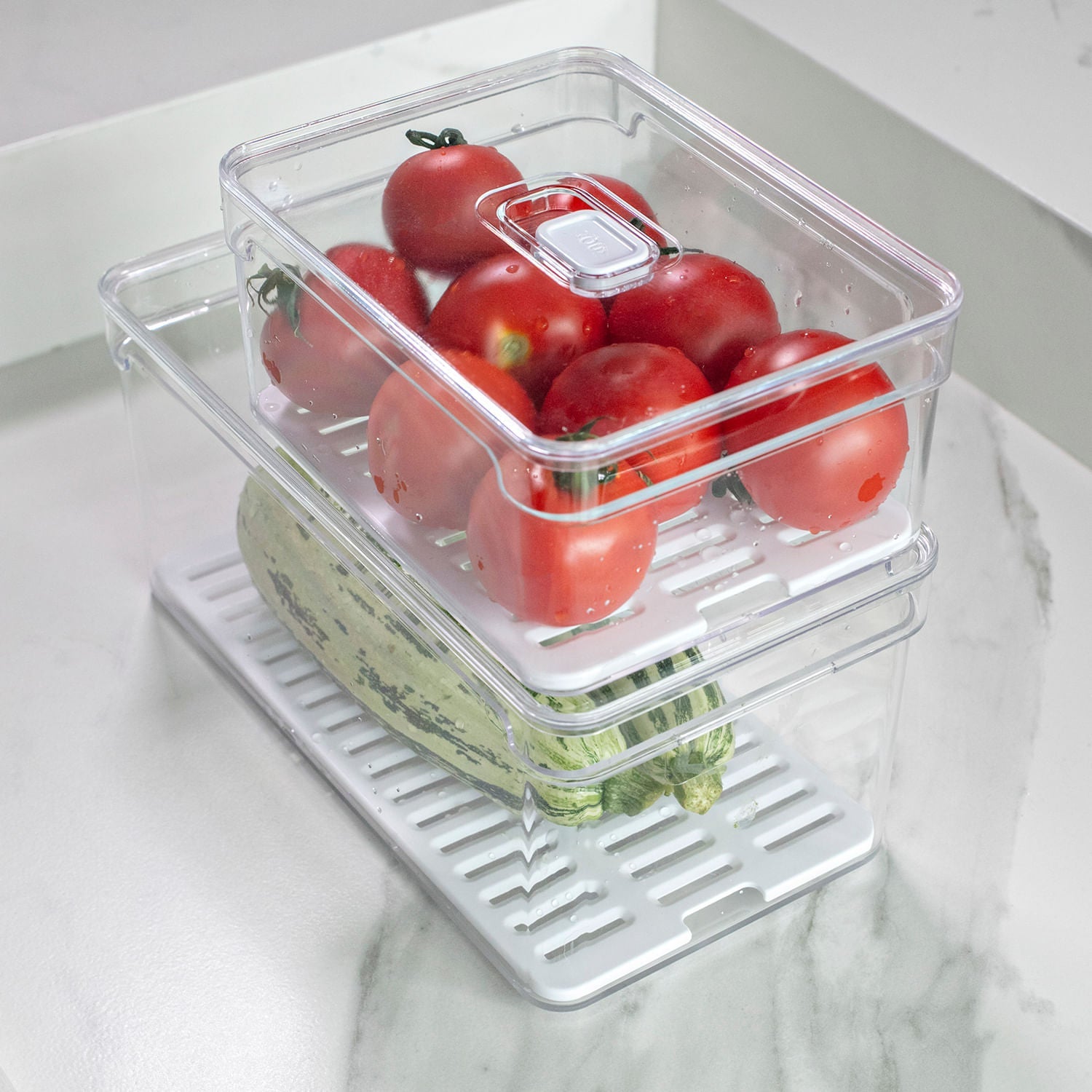 Kit de Organizadores de Geladeira Ou 3 Peças 2,2L Linha Clear Fresh - Ou