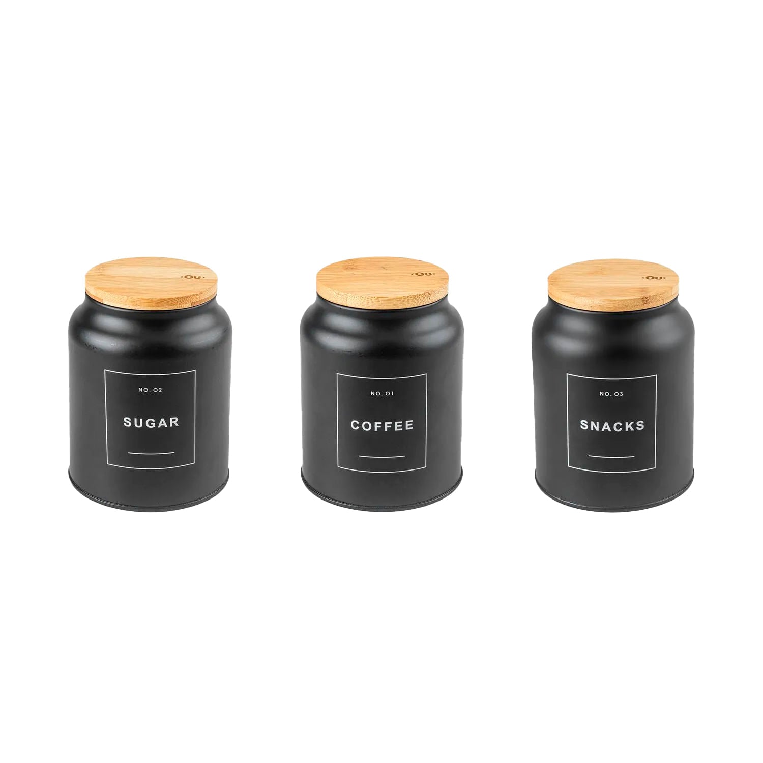 Kit de potes coffe snacks sugar Ou 3 peças Linha Sense - Ou