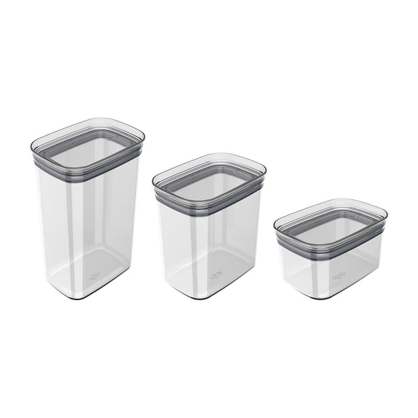 Kit de potes herméticos modular Ou 3 peças Linha Block - Ou