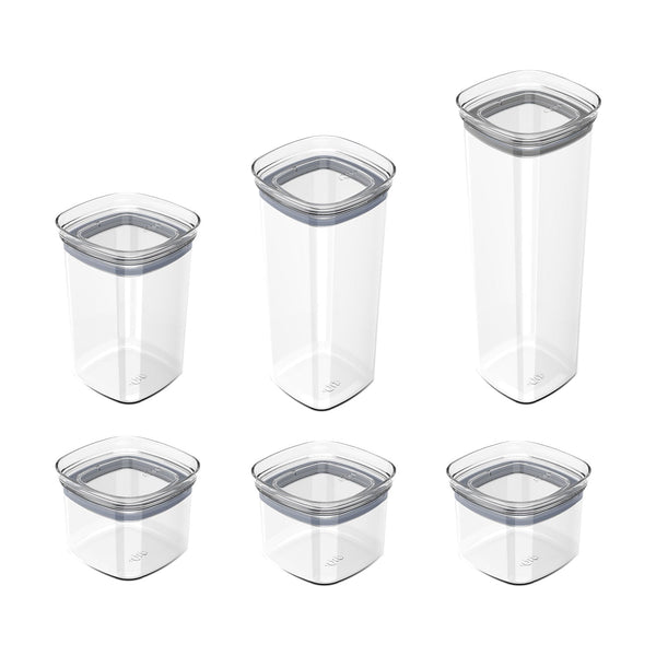 Kit de potes herméticos modular Ou 6 peças Linha Block - Ou