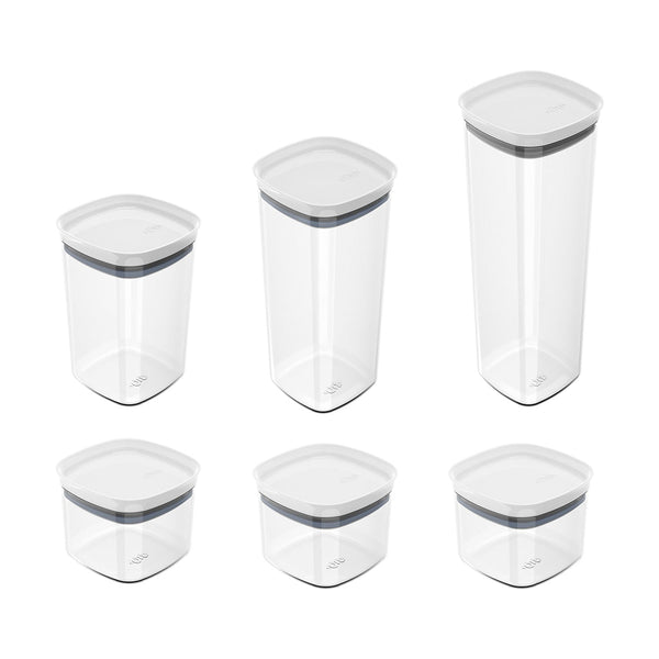 Kit de potes herméticos modular Ou 6 peças Linha Block - Ou