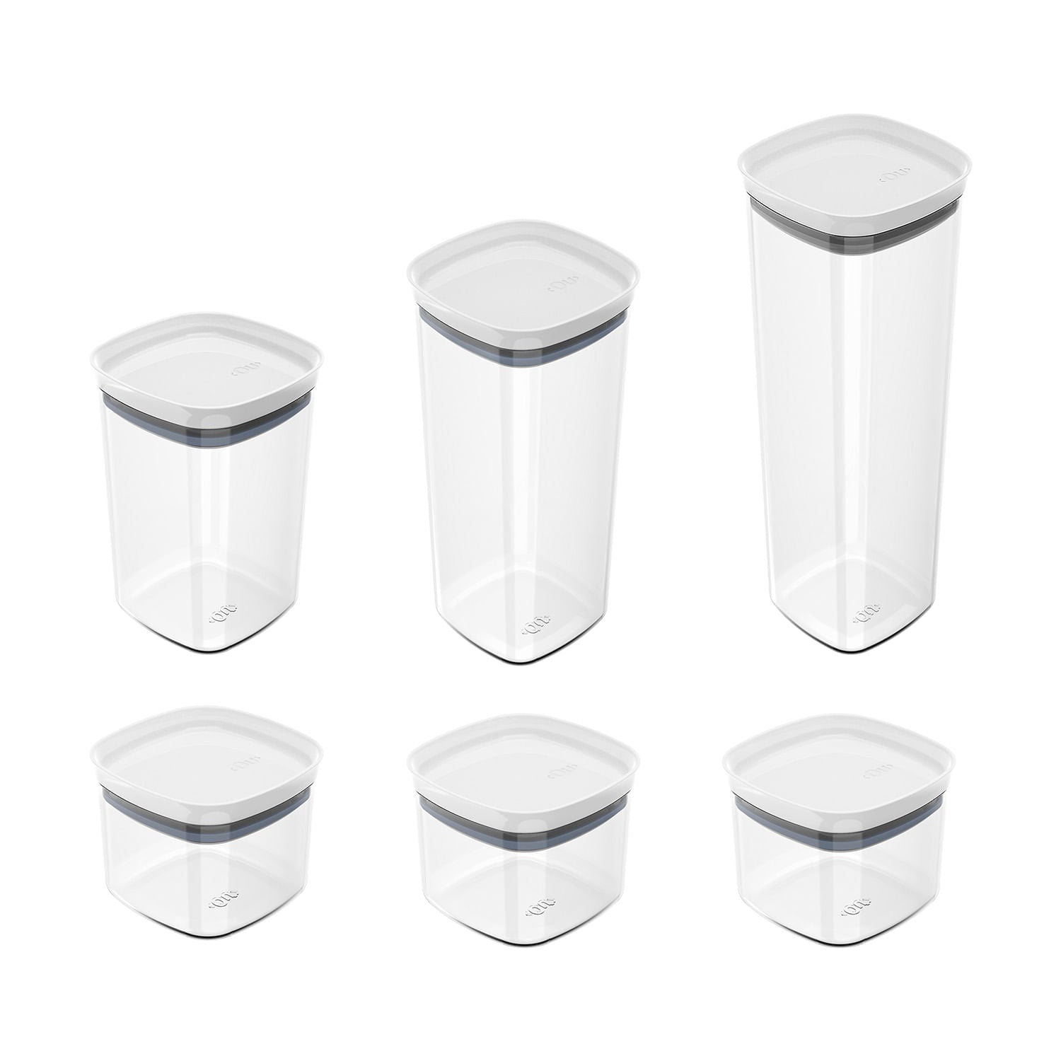 Kit de potes herméticos modular Ou 6 peças Linha Block - Ou
