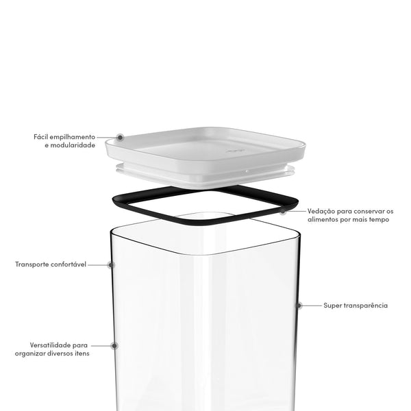 Kit de potes herméticos Ou 3 peças Linha Block - Ou