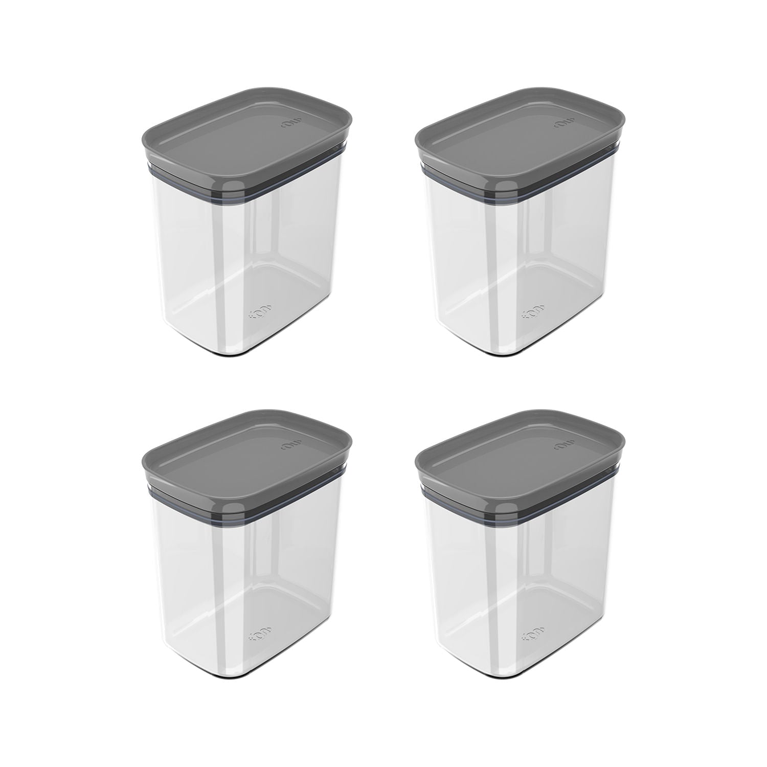 Kit de potes herméticos Ou 4 peças 1,5L Linha Block - Ou