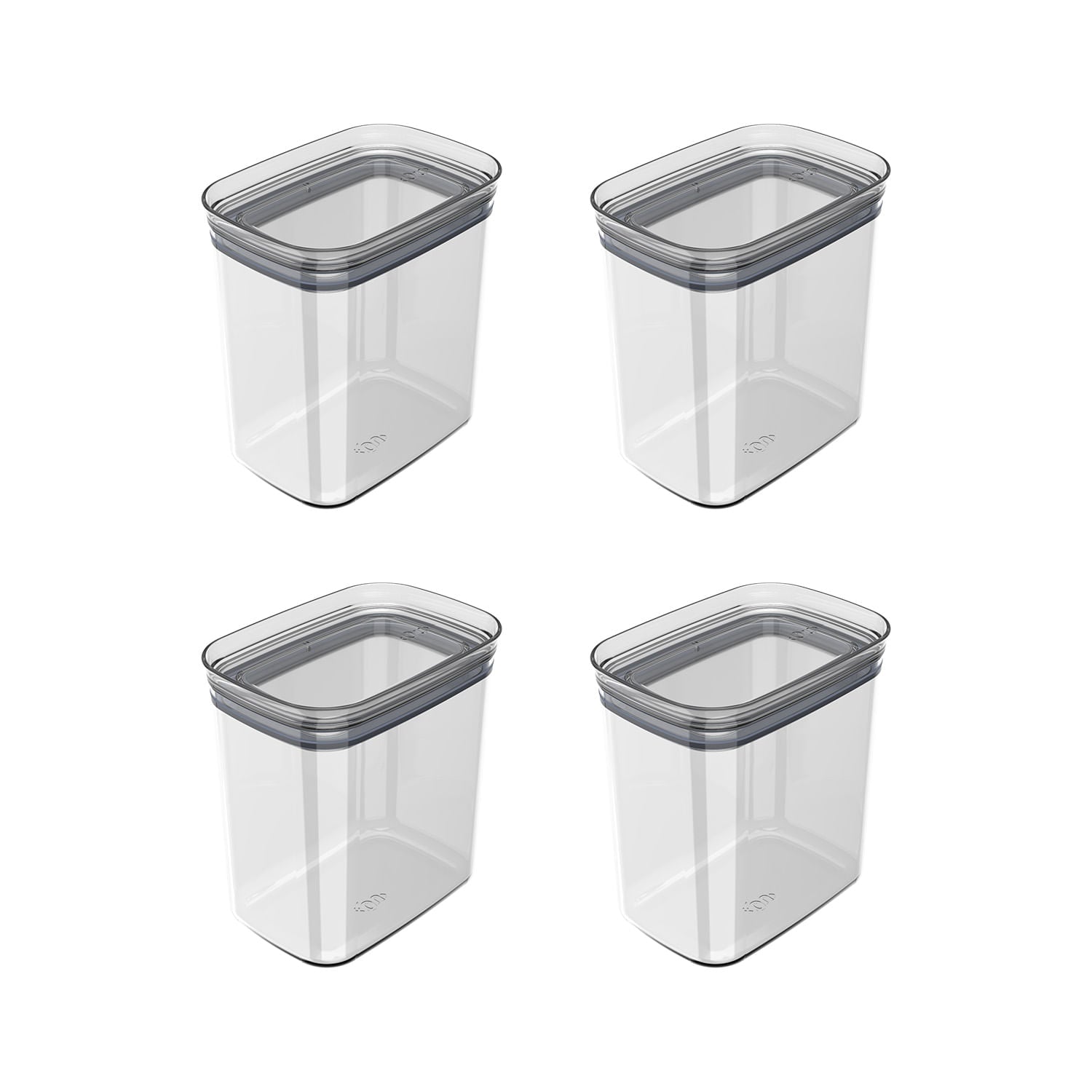 Kit de potes herméticos Ou 4 peças 1,5L Linha Block - Ou