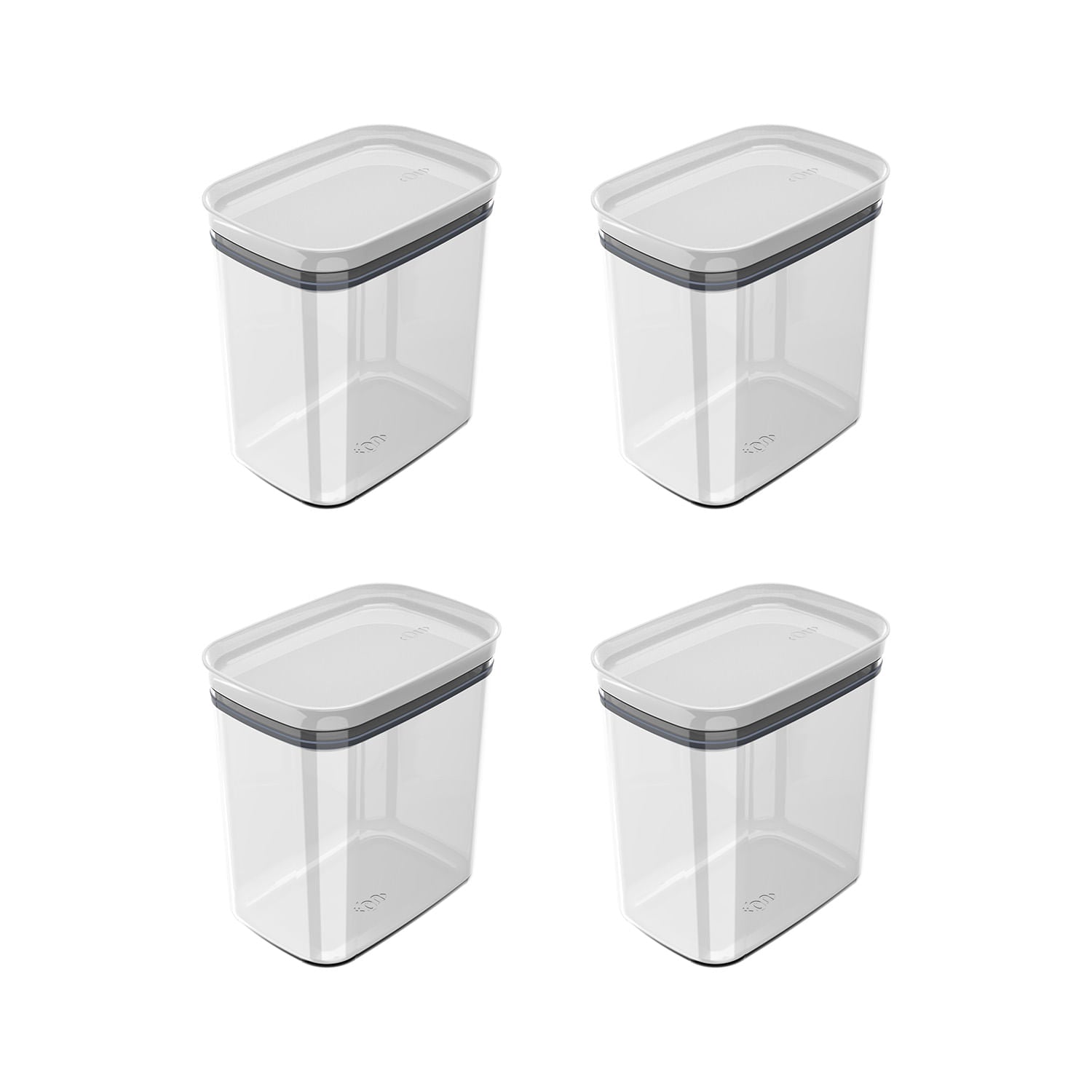 Kit de potes herméticos Ou 4 peças 1,5L Linha Block - Ou