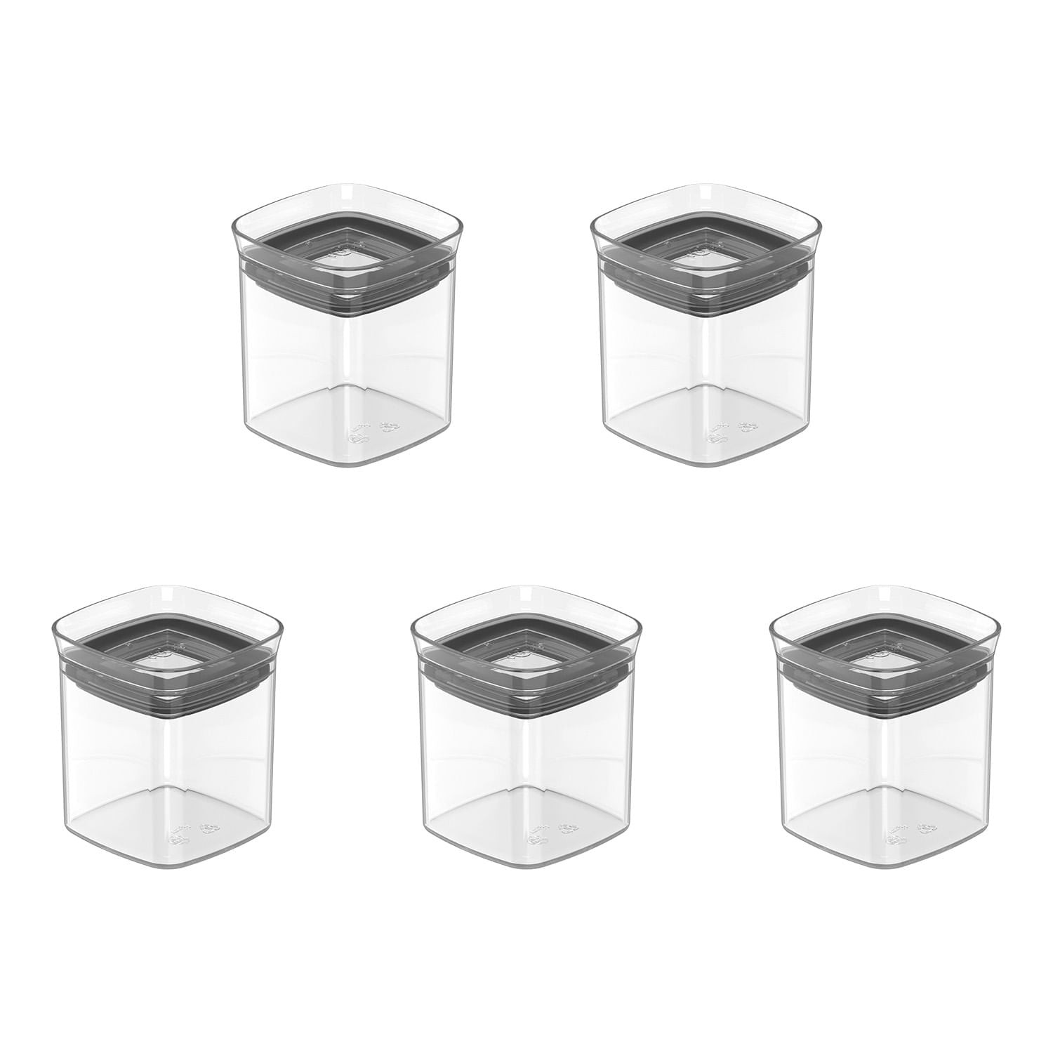 Kit de potes herméticos Ou 5 peças 150ml Linha Block - Ou