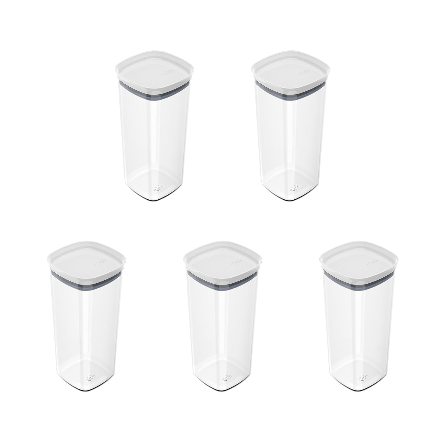 Kit de potes herméticos Ou 5 peças 1,5L Linha Block - Ou