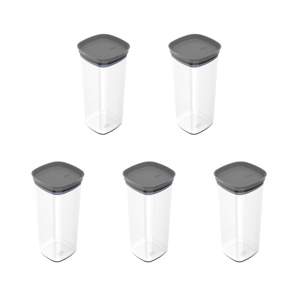 Kit de potes herméticos Ou 5 peças 1,5L Linha Block - Ou