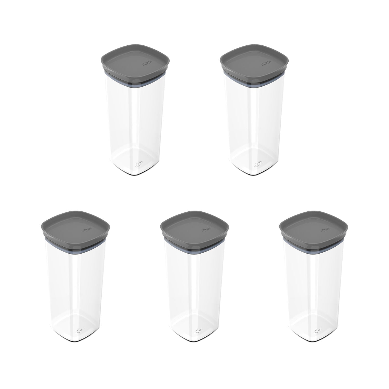 Kit de potes herméticos Ou 5 peças 1,5L Linha Block - Ou