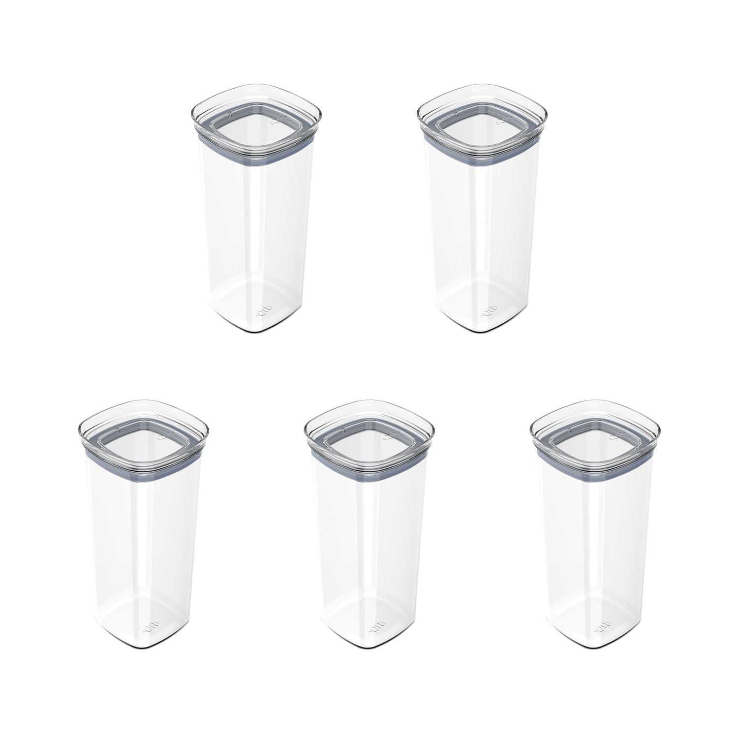 Kit de potes herméticos Ou 5 peças 1,5L Linha Block - Ou