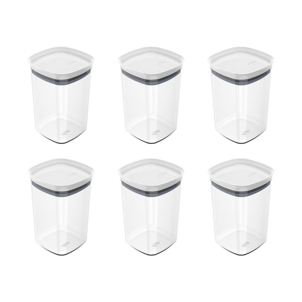 Kit de potes herméticos Ou 6 peças 1L Linha Block - Ou