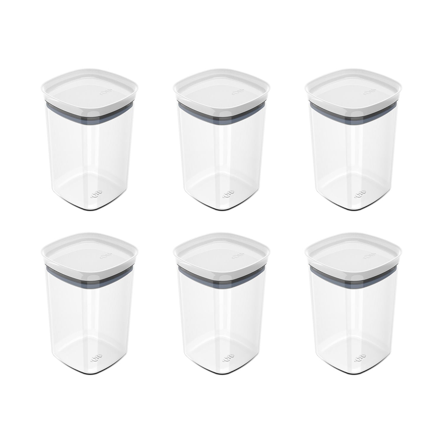 Kit de potes herméticos Ou 6 peças 1L Linha Block - Ou