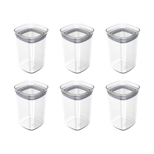 Kit de potes herméticos Ou 6 peças 1L Linha Block - Ou