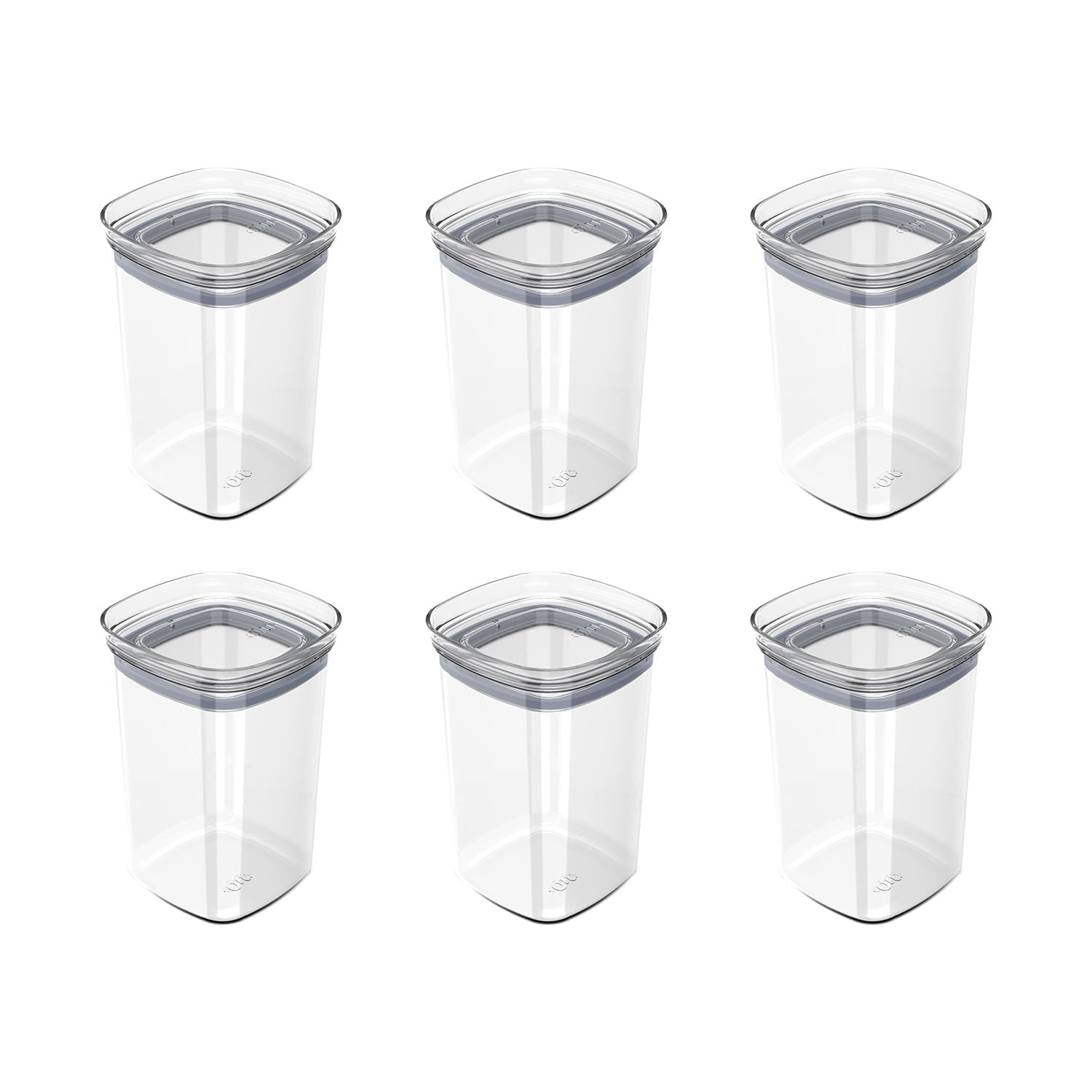 Kit de potes herméticos Ou 6 peças 1L Linha Block - Ou