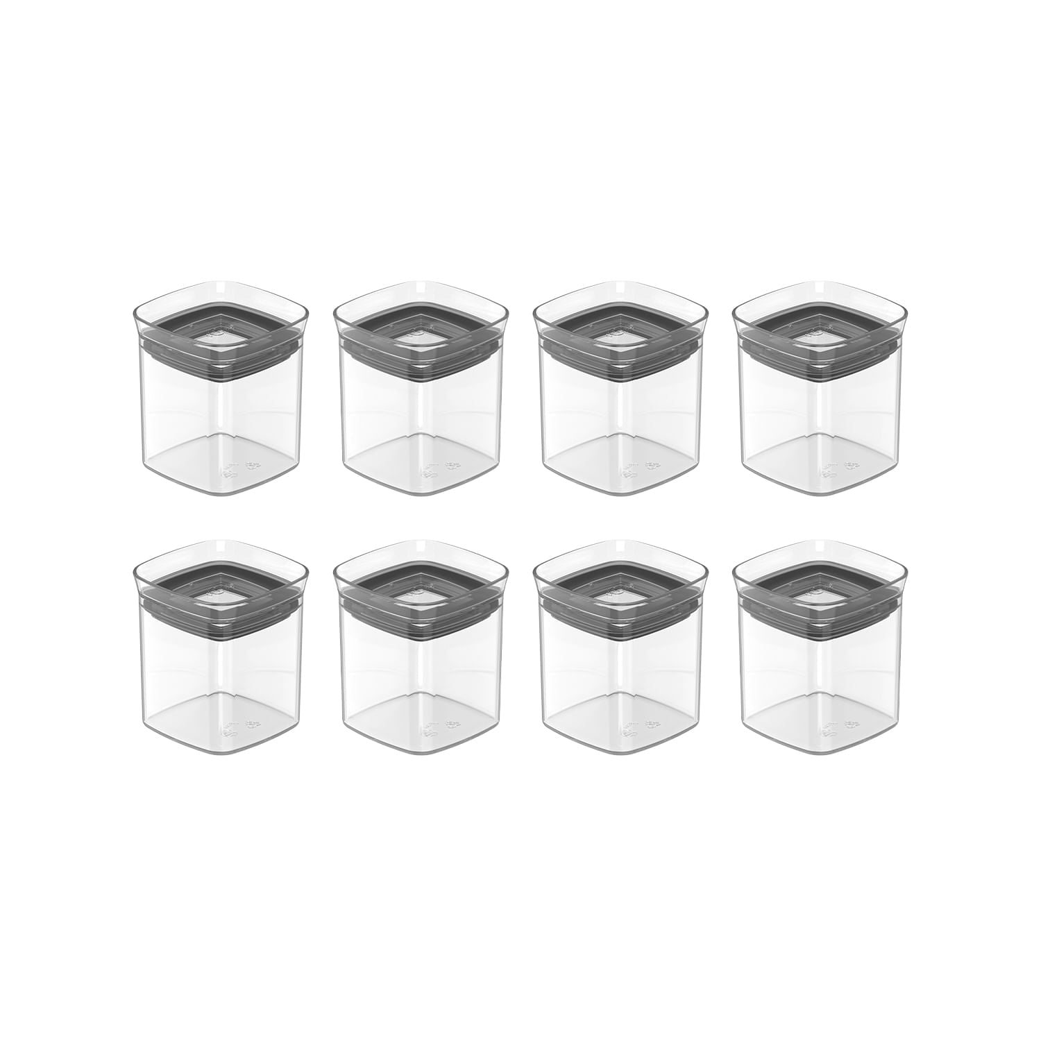 Kit de potes herméticos Ou 8 peças 150ml Linha Block - Ou