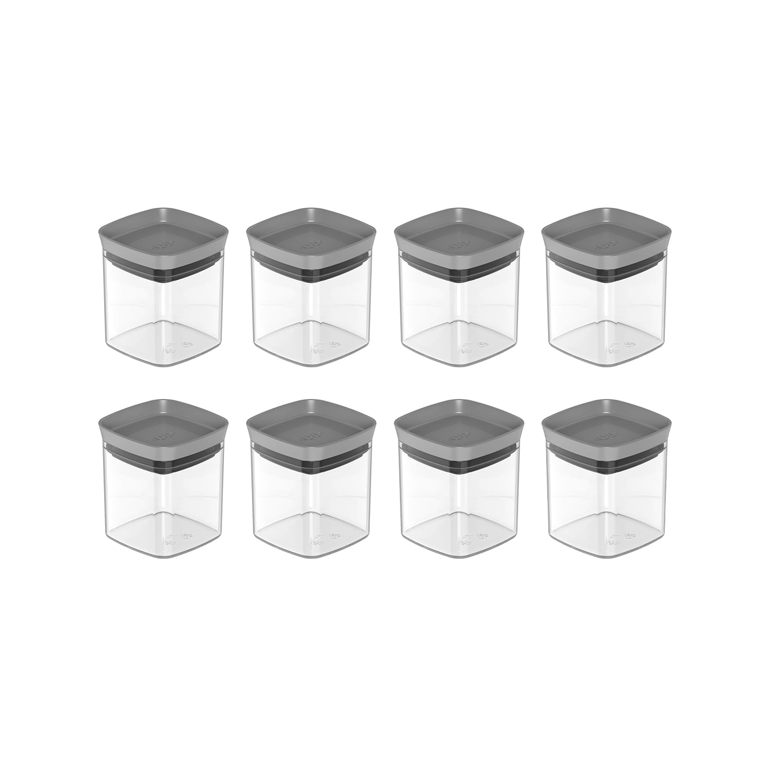 Kit de potes herméticos Ou 8 peças 150ml Linha Block - Ou