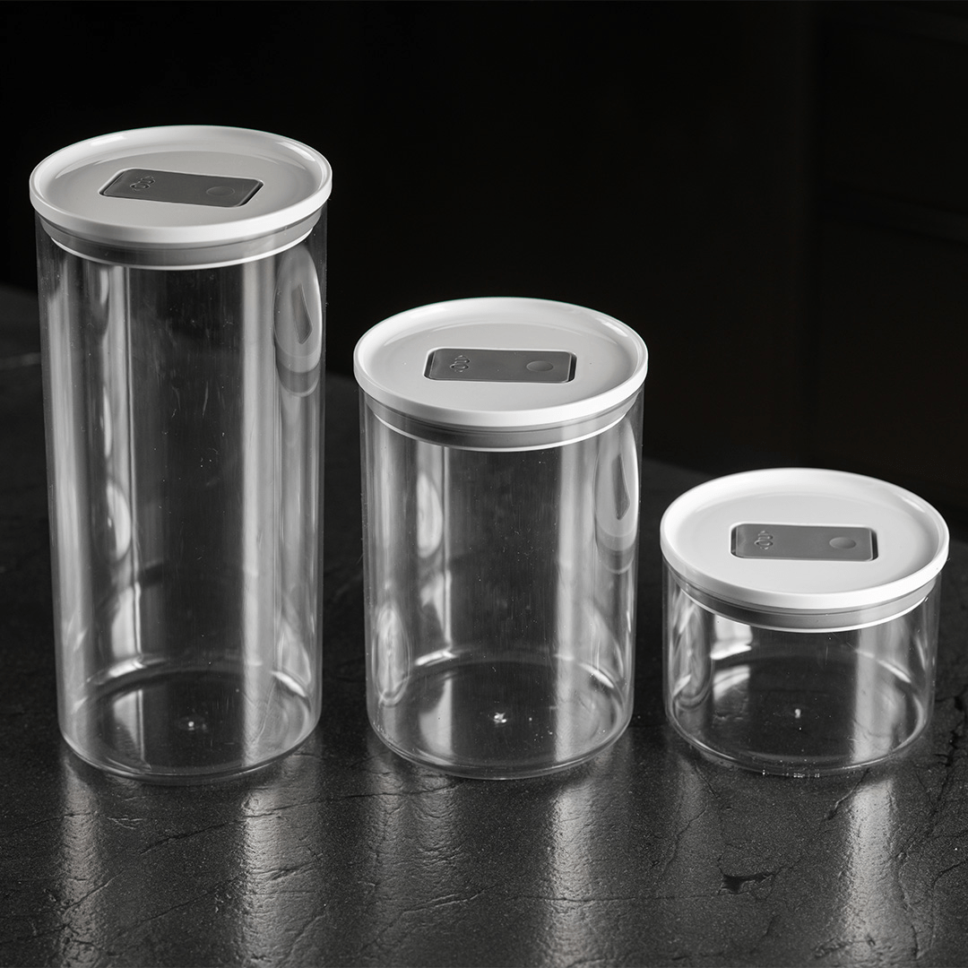 Kit de Potes Herméticos Ou Redondos 3 Peças Linha Duo Lock - Ou