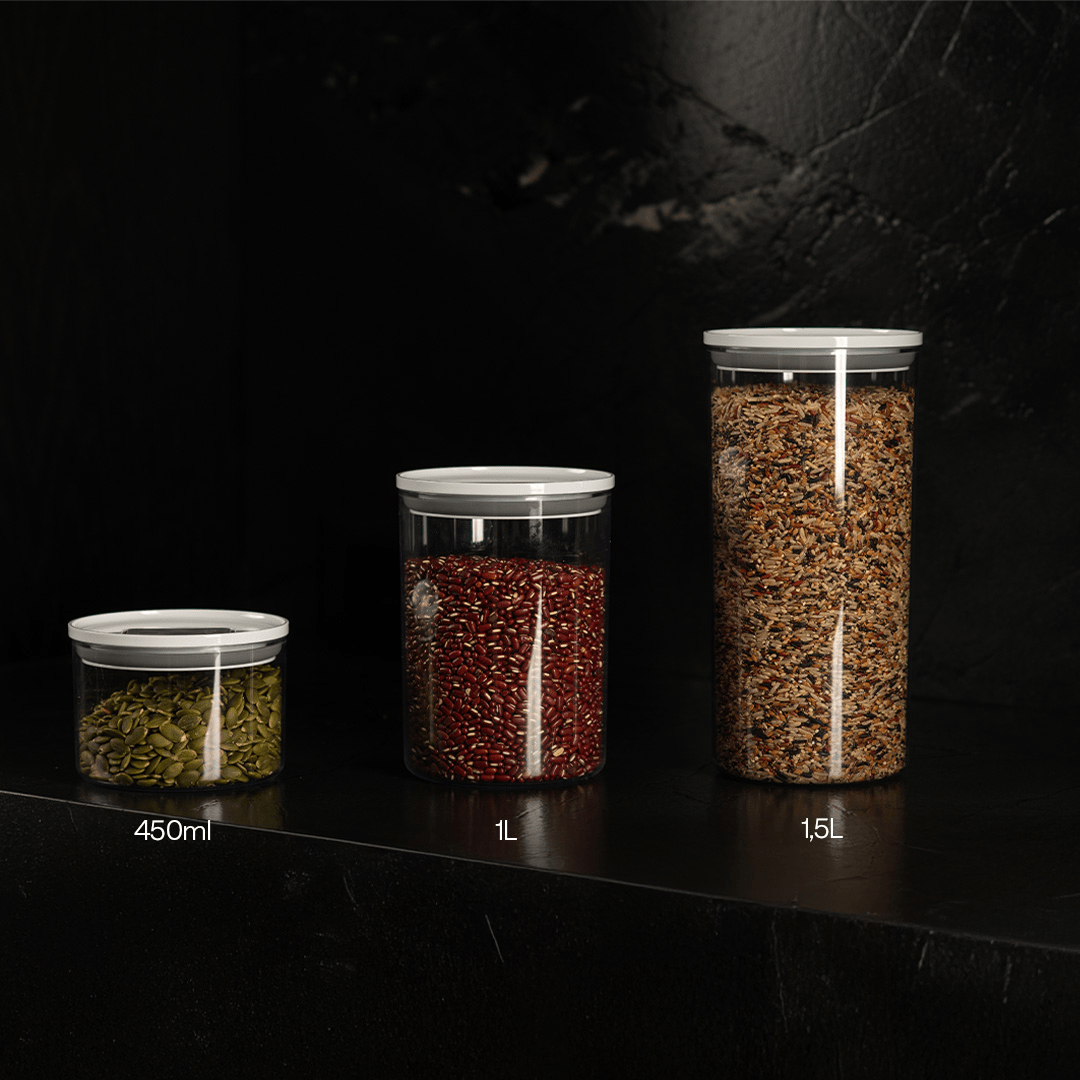 Kit de Potes Herméticos Ou Redondos 3 Peças Linha Duo Lock - Ou