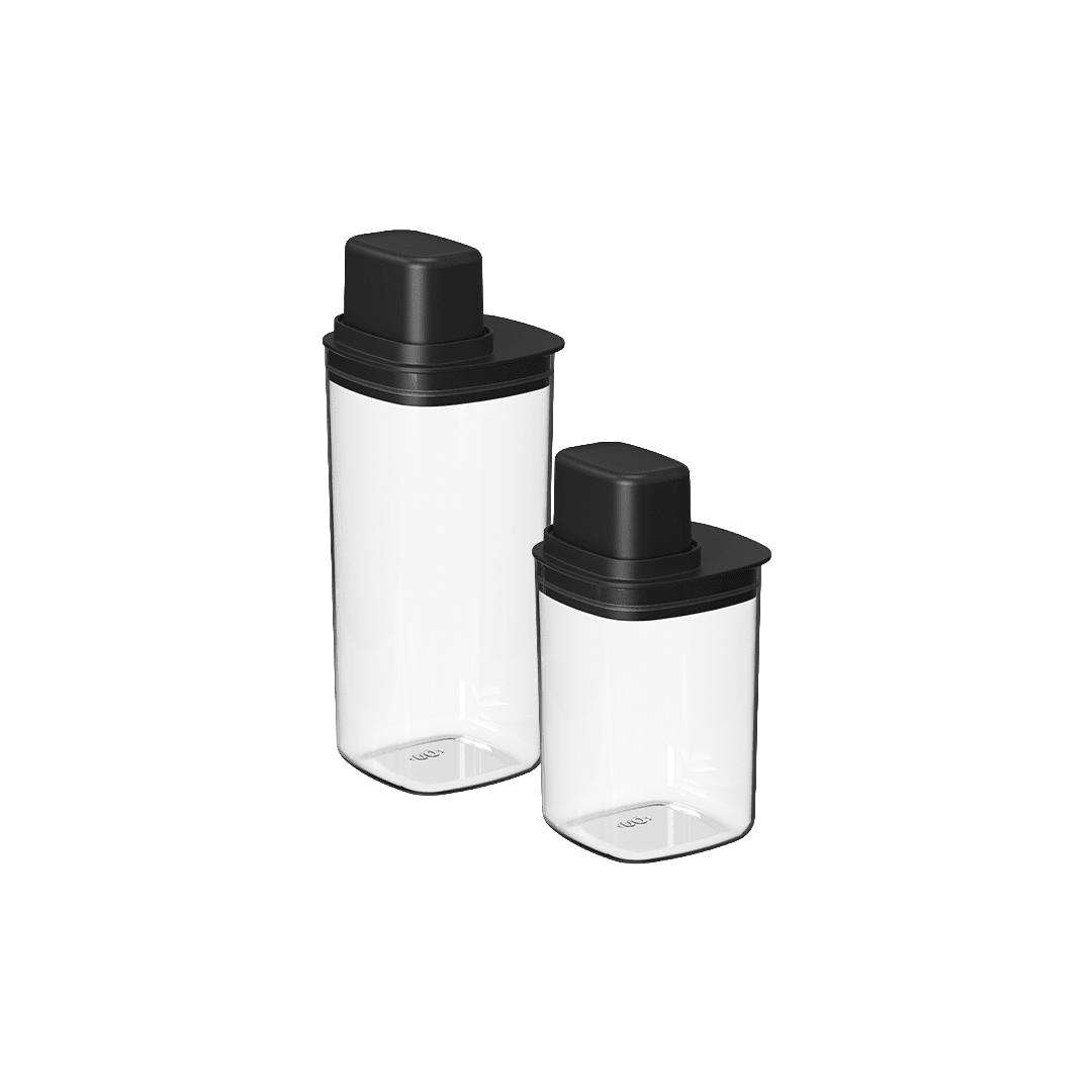 Kit de Potes Herméticos Para Mantimentos com Medidor Ou Quadrado 2 Peças Linha Drop - Ou