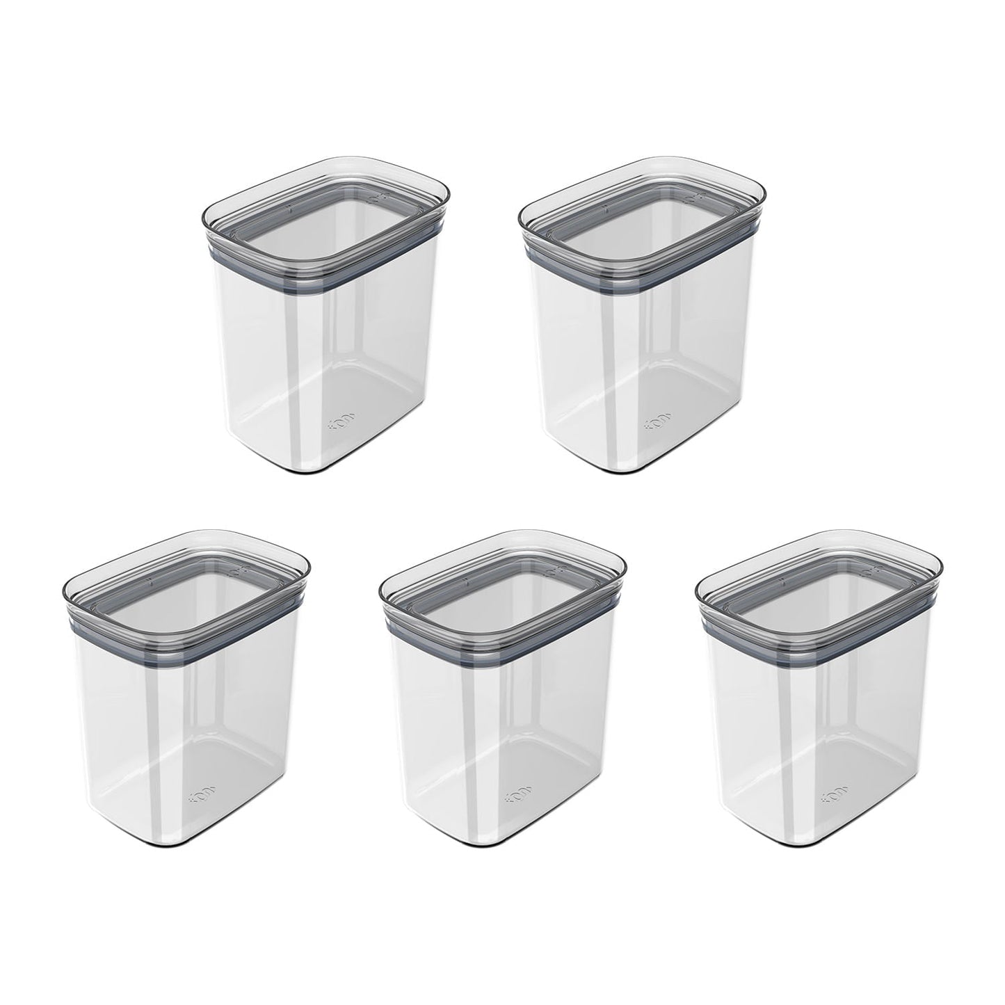 Kit de potes herméticos retangular Ou 5 peças 1,5L Linha Block - Ou