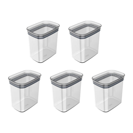 Kit de potes herméticos retangular Ou 5 peças 1,5L Linha Block