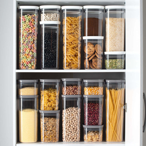 Kit de potes herméticos retangular Ou 5 peças 1,5L Linha Block - Ou