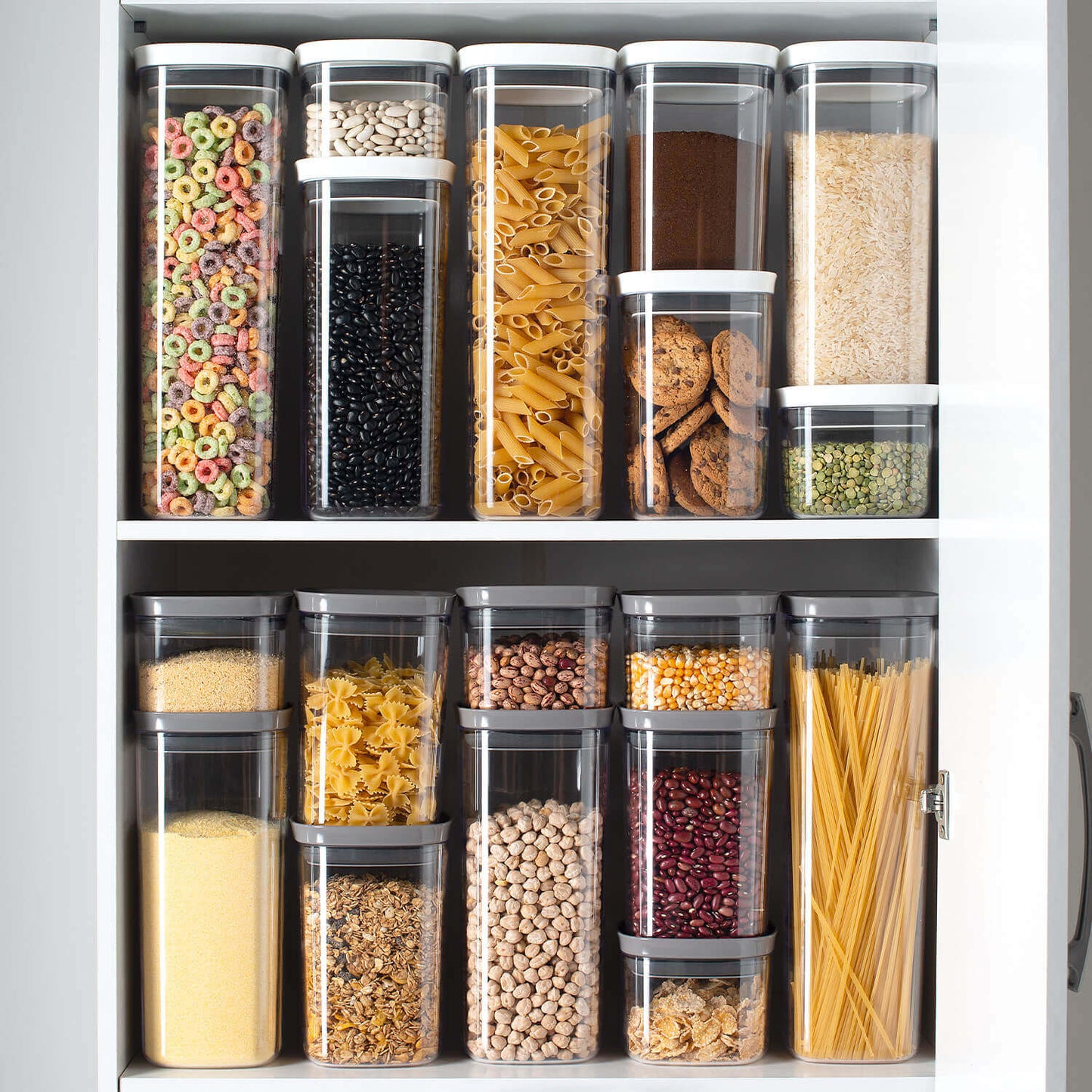 Kit de potes herméticos retangular Ou 5 peças 1,5L Linha Block - Ou