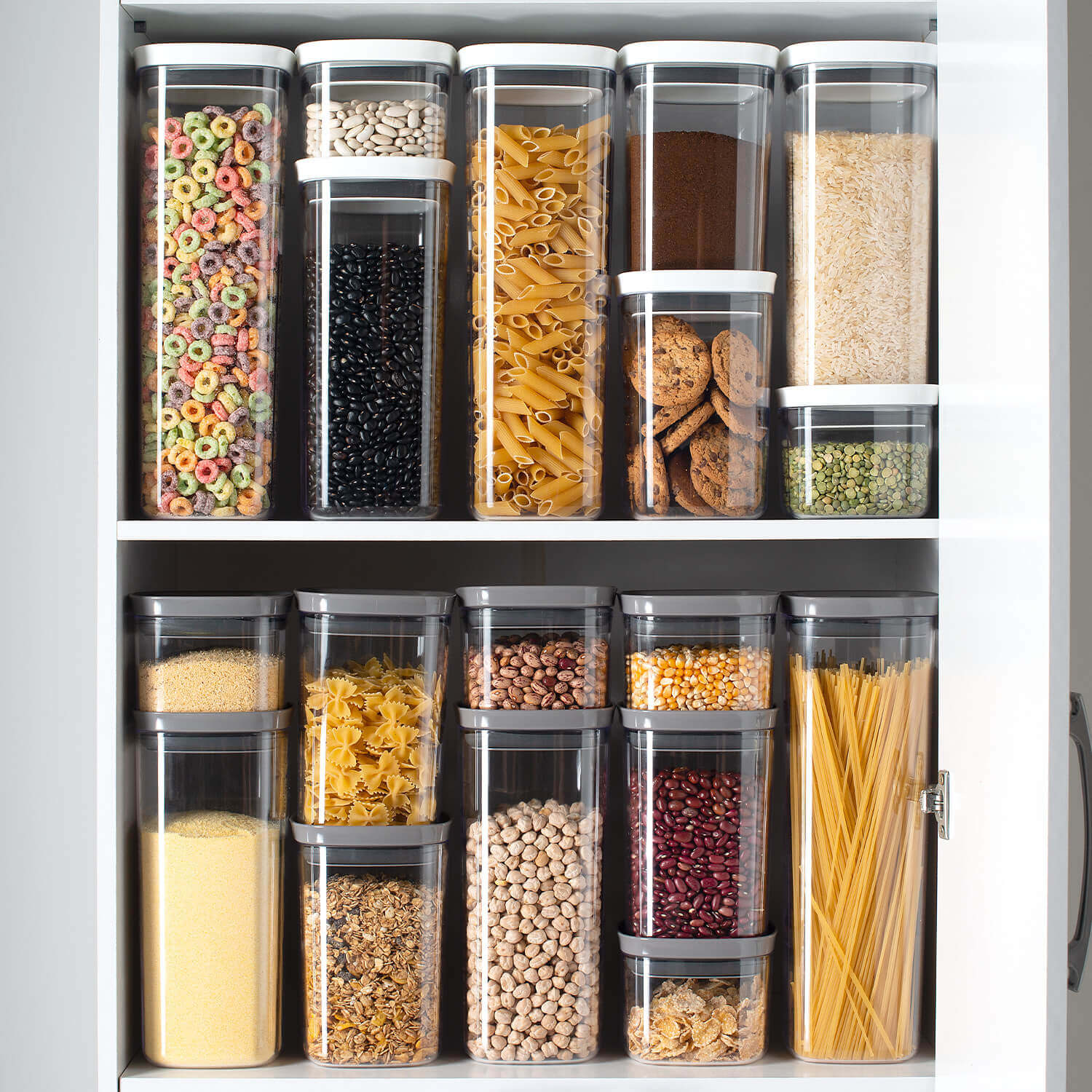 Kit de potes herméticos retangular Ou 5 peças 1,5L Linha Block - Ou