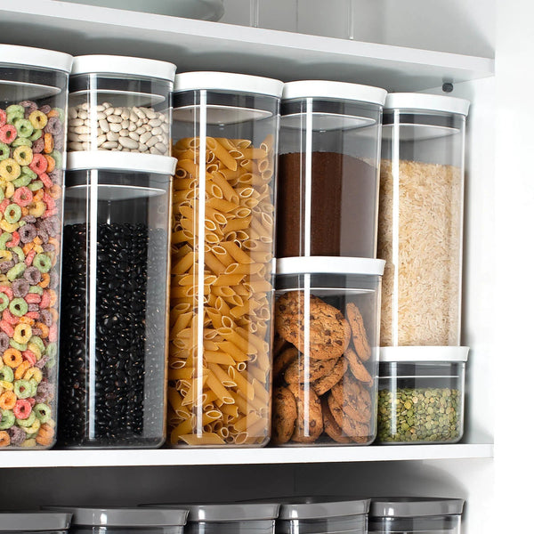 Kit de potes herméticos retangular Ou 5 peças 1,5L Linha Block - Ou