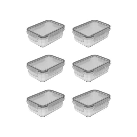 Kit de Potes Organizadores de Geladeira Retangular Ou 6 Peças 380ml Linha Click