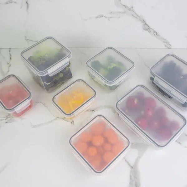 Kit de Potes Organizadores de Geladeira Retangular Ou 6 Peças 380ml Linha Click - Ou