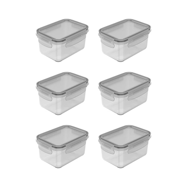 Kit de potes organizadores de geladeira retangular Ou 6 peças 560ml Linha Click - Ou