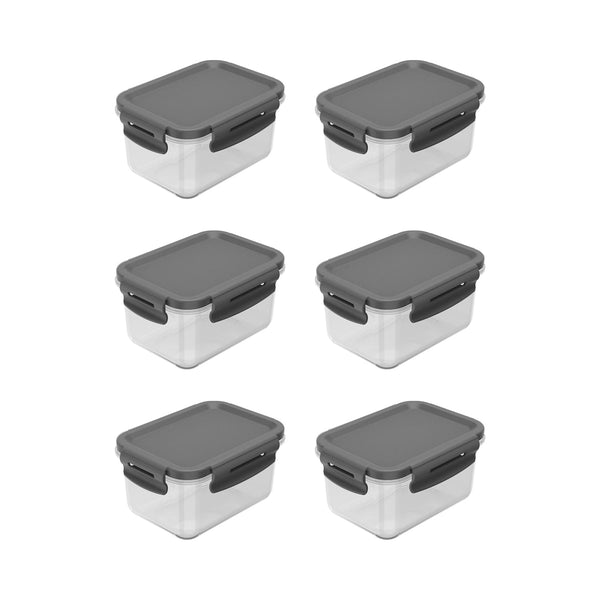 Kit de potes organizadores de geladeira retangular Ou 6 peças 560ml Linha Click - Ou