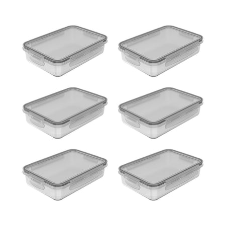 Kit de potes organizadores de geladeira retangular Ou 6 peças 870mk Linha Click