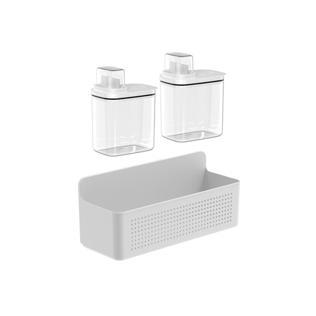 Kit Organizador de Parede e Armário com Dispensers Ou 1,5L 3 Peças Linhas Flow