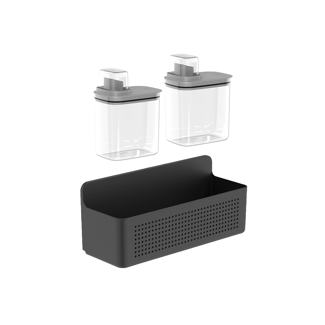 Kit Organizador de Parede e Armário com Dispensers Ou 1,5L 3 Peças Linhas Flow - Ou