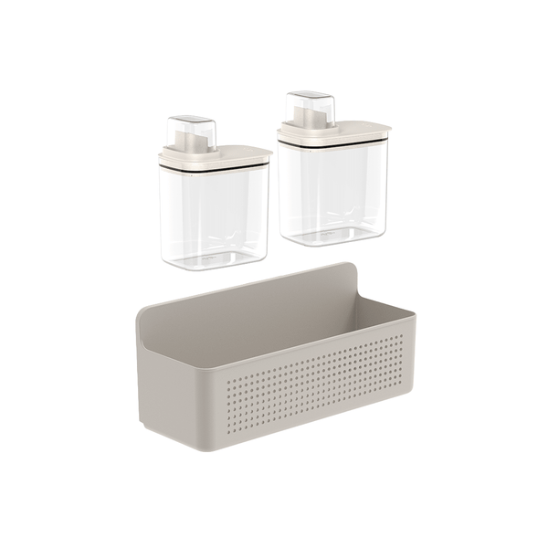 Kit Organizador de Parede e Armário com Dispensers Ou 1,5L 3 Peças Linhas Flow - Ou