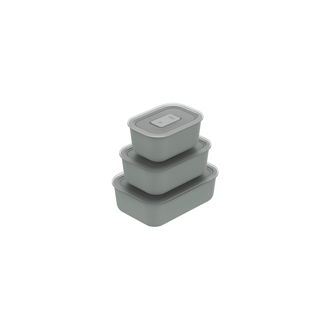 Kit Potes Herméticos Para Marmita Ou 3 Peças Linha Move Lock - Ou
