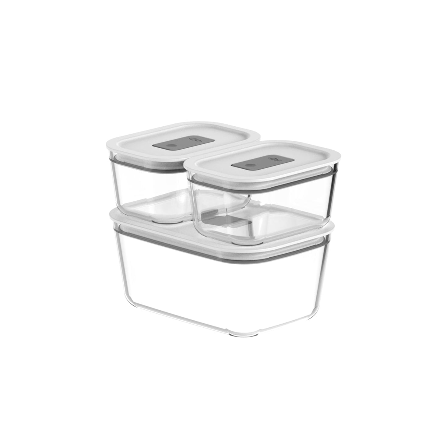 Kit de potes de vidro hermético Ou 1,2 L e 370 ml Linha Fresh Lock