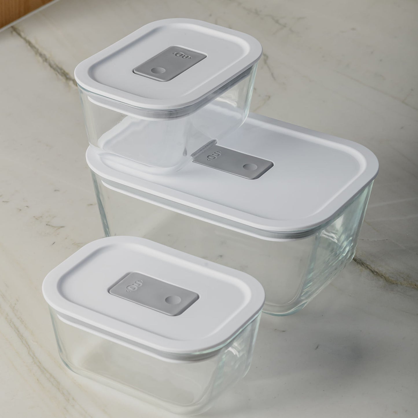 Kit de potes de vidro hermético Ou 1,2 L e 370 ml Linha Fresh Lock
