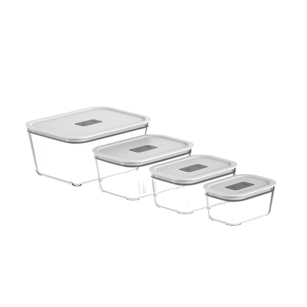Kit de Potes de Vidro Hermético Ou 4 Peças Linha Fresh Lock