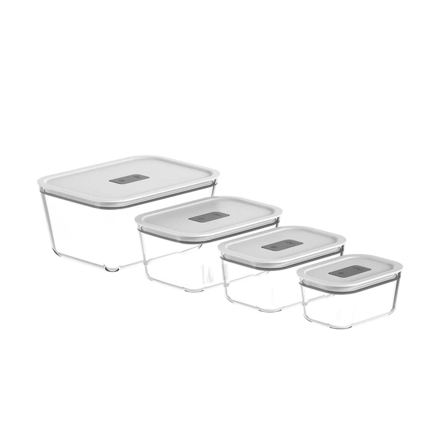 Kit de Potes de Vidro Hermético Ou 4 Peças Linha Fresh Lock
