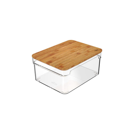 Organizador com tampa e bambu Ou 3L Linha Clear